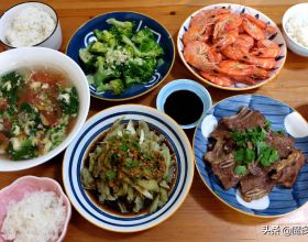 北京四口之家的假期午餐，有葷有素營養健康，家常飯菜最好吃