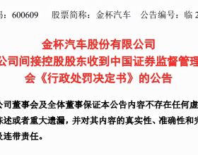 華晨集團被罰5360萬元 破產重整遙遙無期
