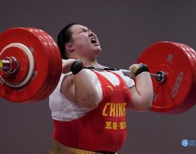全運會女子87公斤以上級舉重決賽 李雯雯無懸念奪金