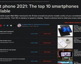 2021年外媒評選10臺最佳手機，僅有一款是國產機型