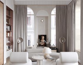 分享一套華麗的新古典主義風格的案例，以藝術為中心的家居設計