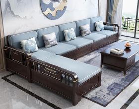 真皮沙發過時了，“新中式”沙發一出，整潔美觀，拍照給大家看看