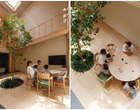 日本一家五口的90㎡小家，屋內開天窗種榕樹，去客廳化生活太愜意