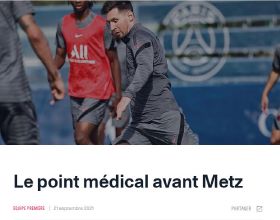 巴黎官方：梅西左膝受到撞擊，確診為骨挫傷
