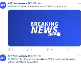 突發！外媒稱蘇丹發生“未遂政變”，有人試圖控制官方媒體大樓但“失敗”