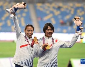 全運會-田徑女子400米跨欄：廣東隊選手莫家蝶獲得冠軍