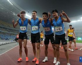 全運會-田徑男子4x200米接力決賽：山東隊獲得冠軍