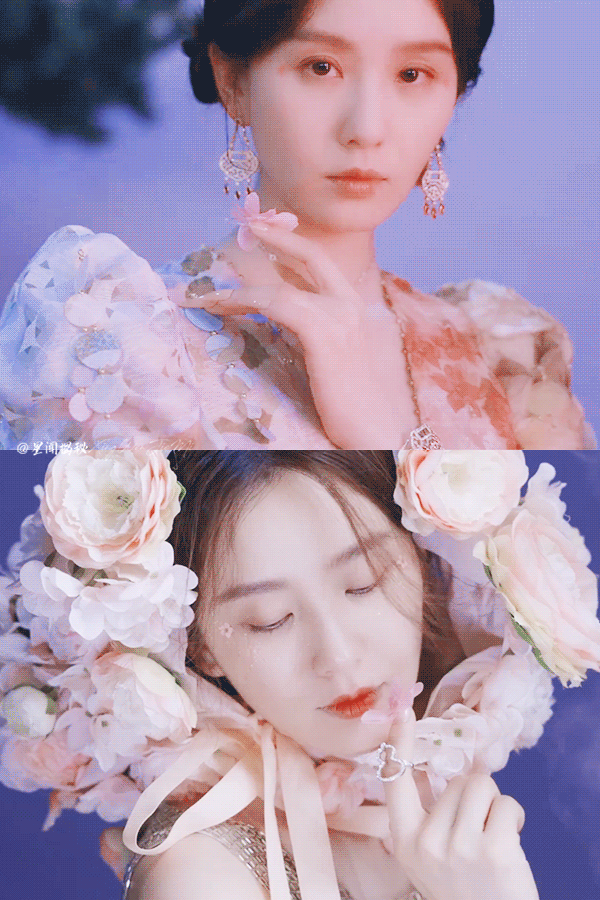 劉詩詩牡丹花間大片，宛如畫中美人，仙氣十足