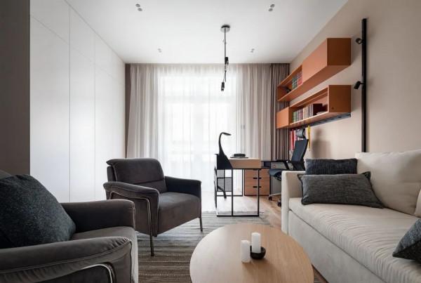 本案位於烏克蘭基輔，現代開放式格局色彩搭配美觀一起來欣賞吧