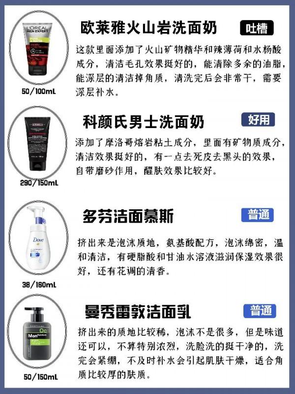 油皮男生清爽護膚，控油洗面奶排行榜