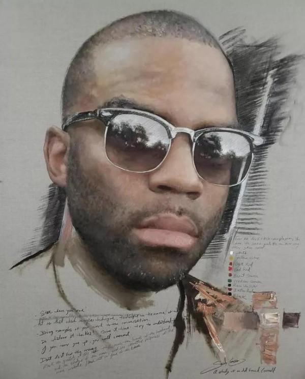 大鬍子藝術家 畫出完美質感，這素描讓美院老師也佩服