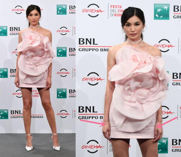 穿上這些禮服就不要坐下？金晨穿粉裙明豔甜美，卻被禮服褶皺扣分