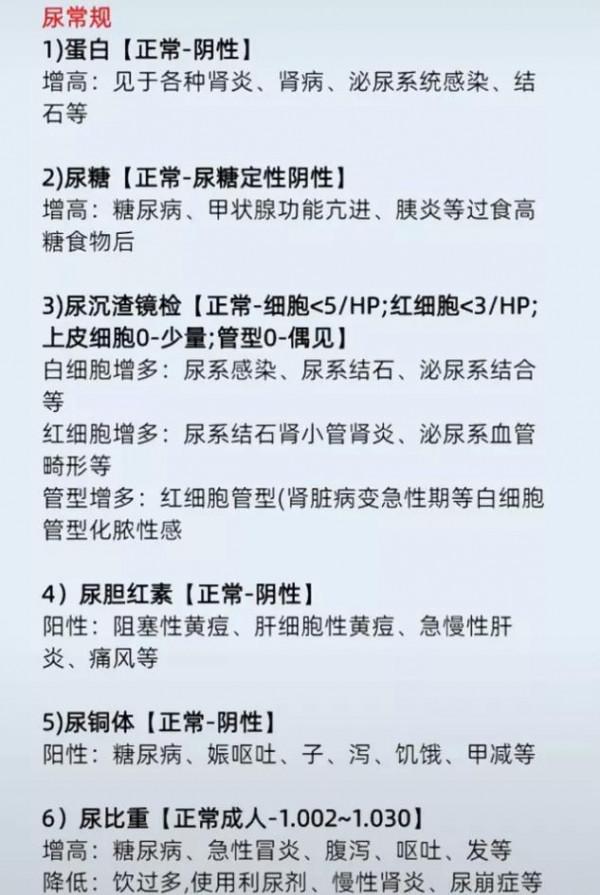 體檢化驗單的說明