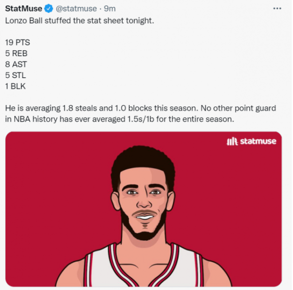 或將成歷史第一人？球哥作為控衛本賽季場均1.8搶斷+1蓋帽