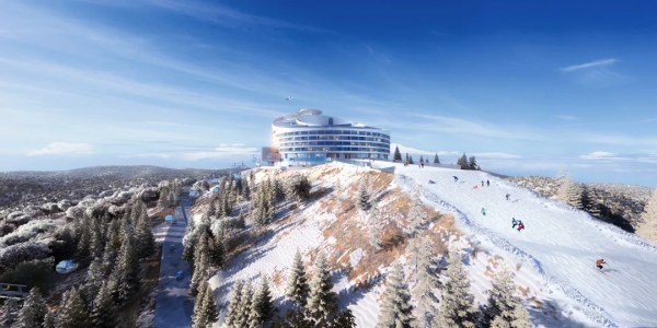 中國建築又一項世界之最！新雪國金頂酒店建有638米高穿山電梯