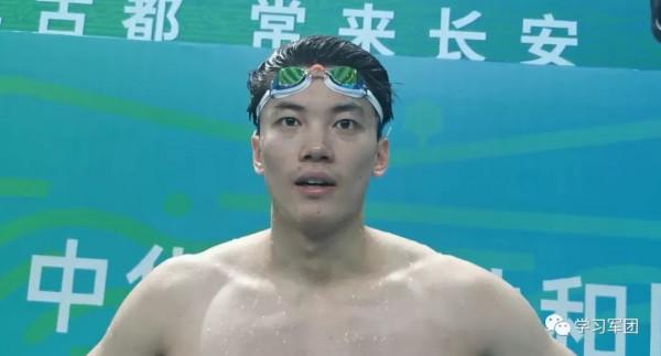 剛剛，汪順摘得全運會游泳專案首金