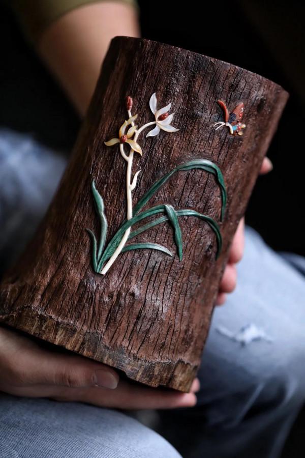 印度小葉紫檀 | 筆筒