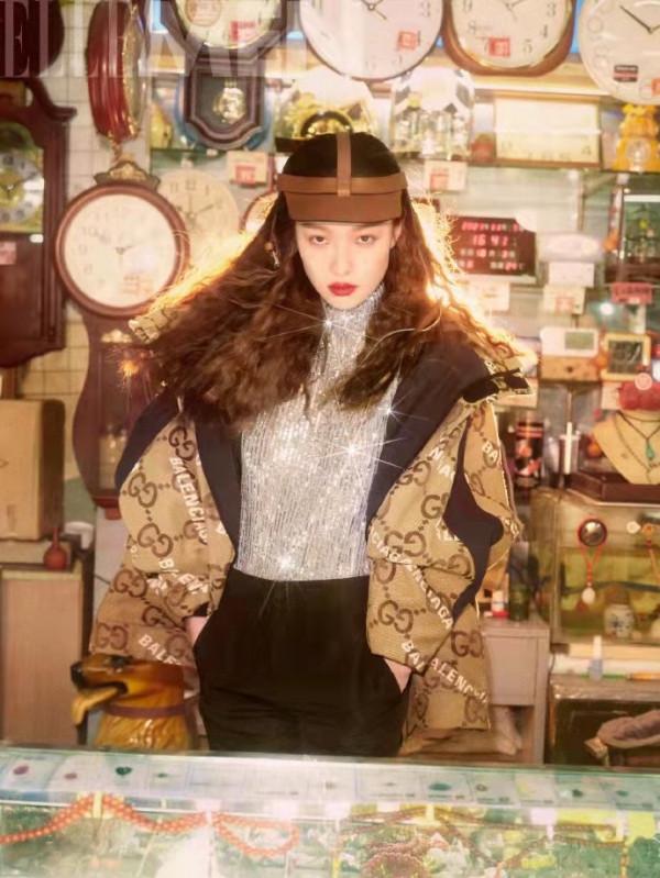 倪妮真是Gucci心尖寵！新大片穿格紋西裝燙羊毛卷玩復古，超美豔