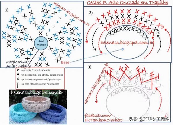 舊T恤以後不要扔,教你鉤成24種收納籃,美到眼花繚亂!(附針法圖解