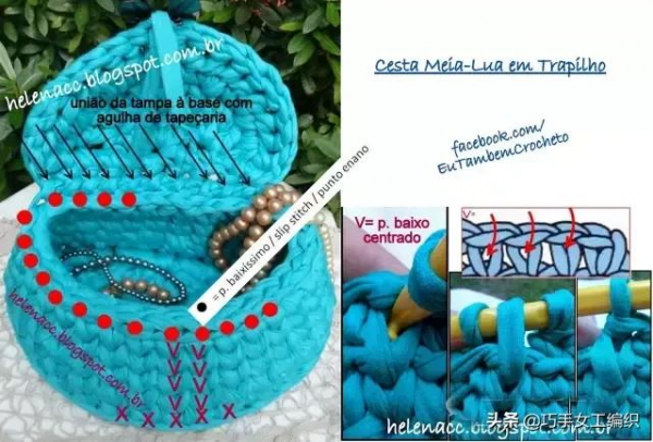 舊T恤以後不要扔,教你鉤成24種收納籃,美到眼花繚亂!(附針法圖解