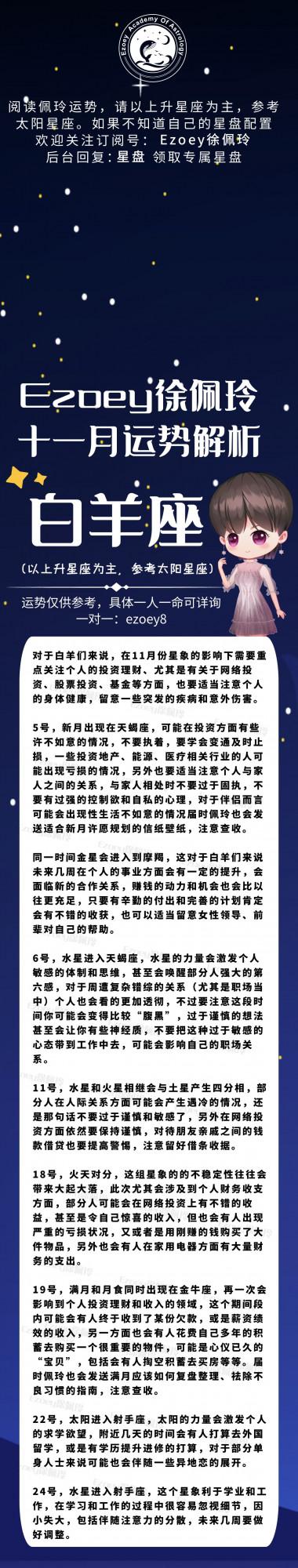 11月月運｜十一月十二星座詳細運勢—Ezoey徐佩玲月運