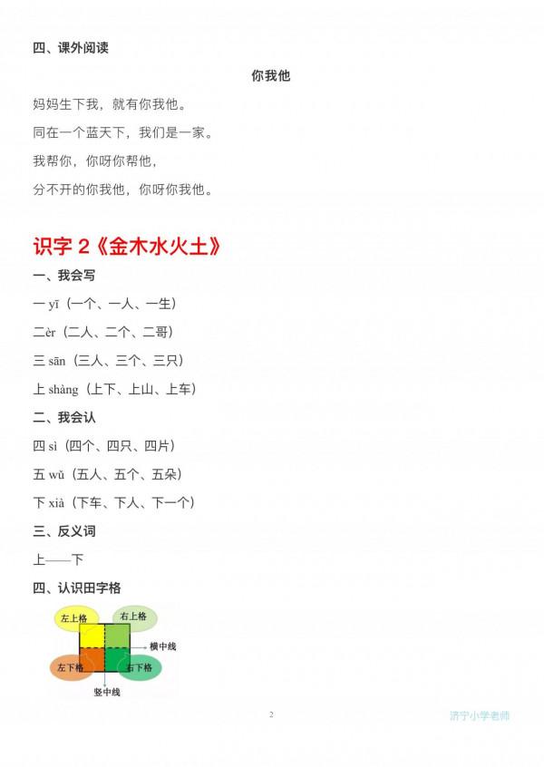 一年級上冊語文每課知識點梳理,整理的非常全,值得收藏 一年級上冊語文每課知識點梳理,整理的非常全,值得收藏