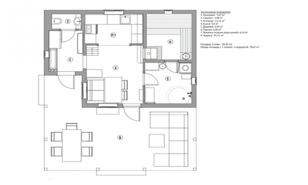 夫妻隱居深山，就地取材造房子，36㎡微型房屋，還帶露臺和桑拿房