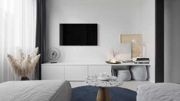 極簡主義，白色主調使得整體更加舒適、簡單、整潔