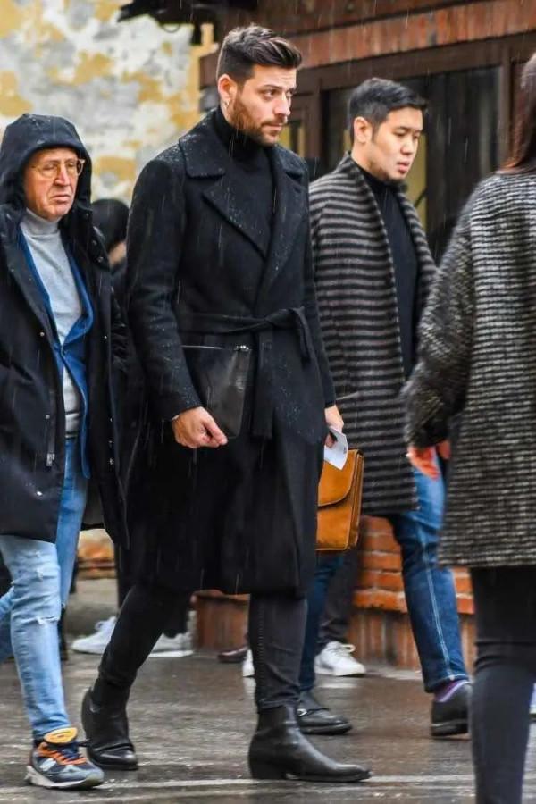 高領毛衣+大衣=冬季標配