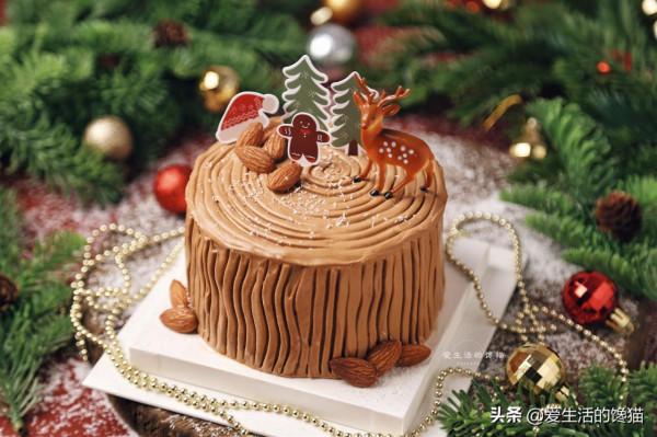 聖誕樹樁蛋糕不用買，在家做，造型逼真味道好，手殘黨輕鬆成功