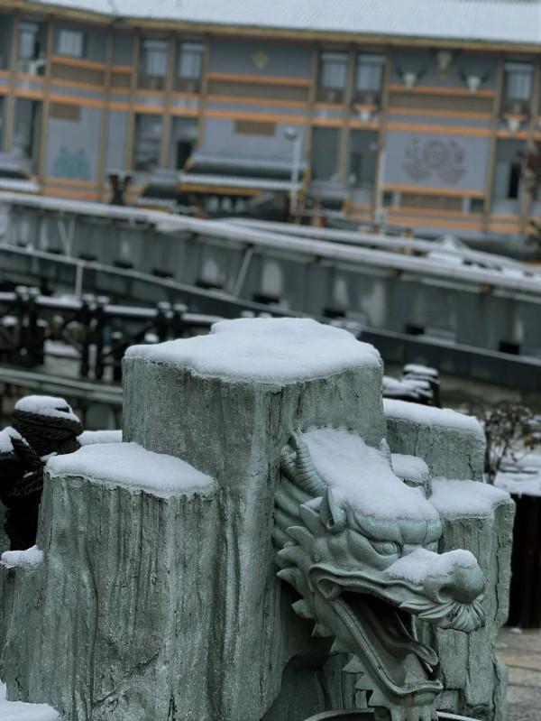 2022初雪降臨！冰墩墩驚喜亮相龍虎山