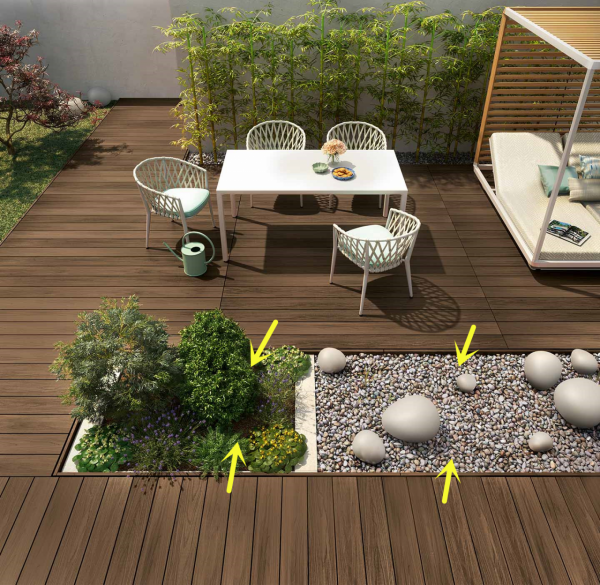一樓帶20㎡的院子，我要種花種樹，鋪甲板留空下沉，材料費省一半