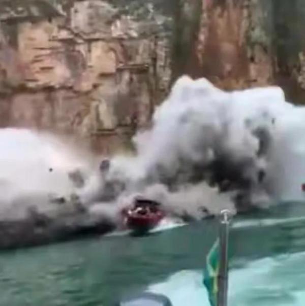 巴西懸崖巨石跌落砸旅遊船，致7死3失蹤