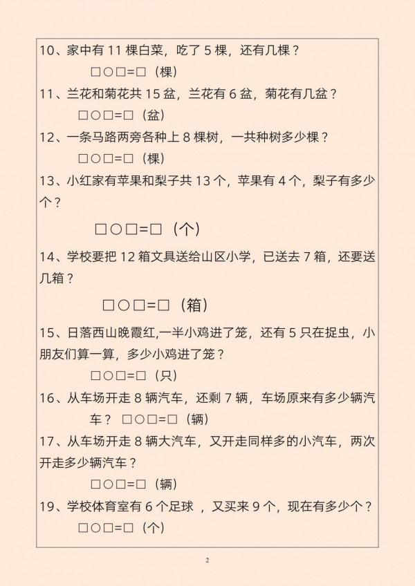 一年級數學：「解決問題」150道題，孩子吃透就很厲害