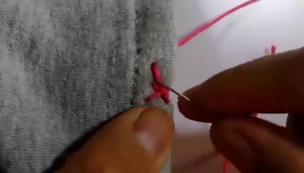 一看就會的鎖邊針法，衣服開線了自己在家搞定針法