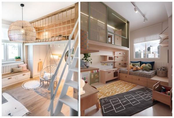 兒童房一邊上下鋪一邊娛樂區，孩子天天在家玩不膩，哪還捨得出門