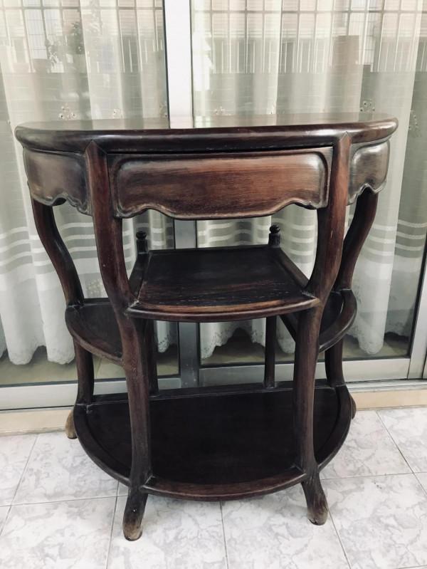 清代老紅木半月桌 清代老紅木半月桌