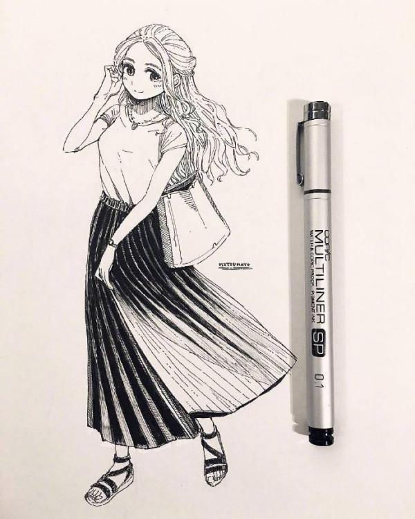 黑白色的同人同樣別具魅力，看看這初音未來，沒顏色也可愛