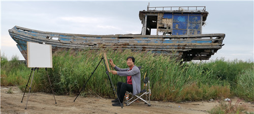 海濤明月古船情:著名畫家周祖光古船寫生記略 海濤明月古船情:著名畫家周祖光古船寫生記略