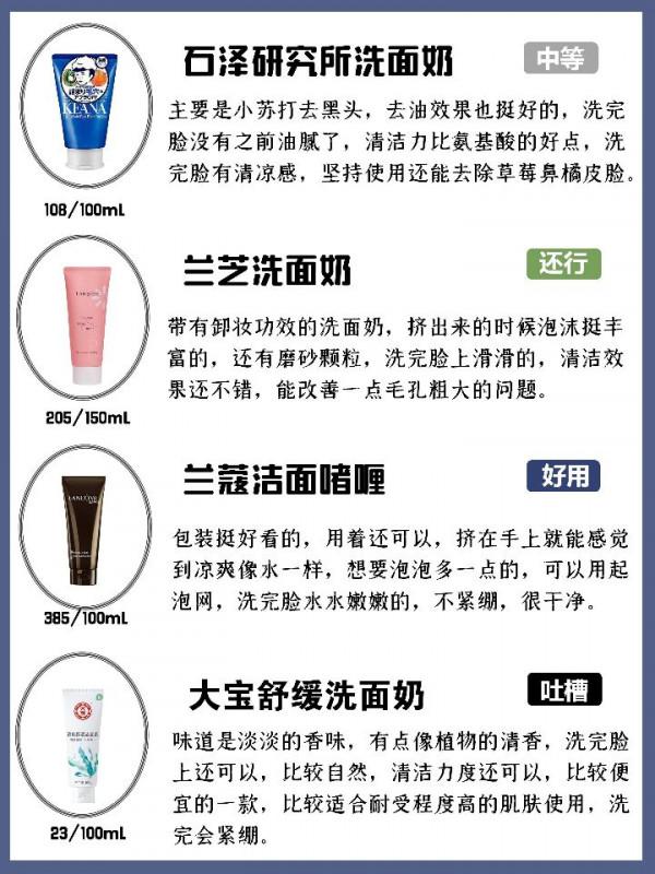油皮男生清爽護膚，控油洗面奶排行榜