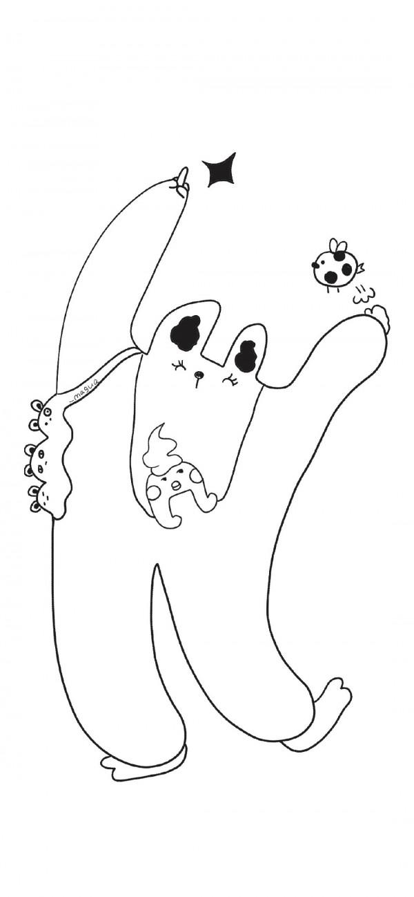 無水印動漫桌布 簡約手繪卡通形象桌布