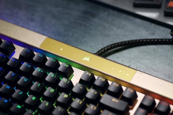 奢華氣質，美商海盜船 CorsairK100 璀璨金機械鍵盤簡評