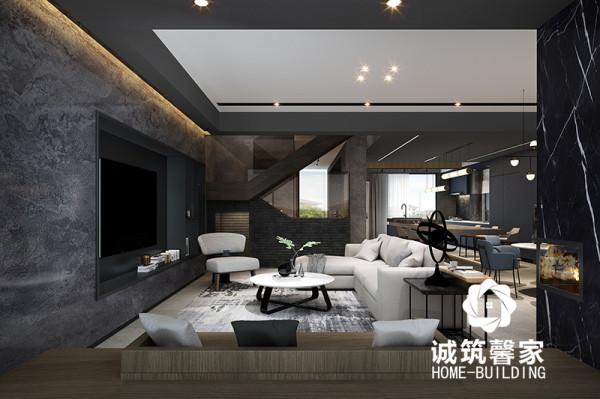 頤和美地現代風，黑色烤漆櫥櫃搭配長條島臺，效果不錯