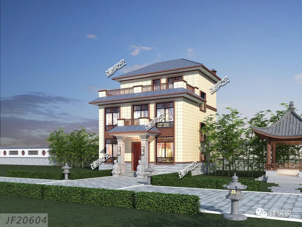 三層新中式別墅，講究空間層次感，有格調又不落俗套