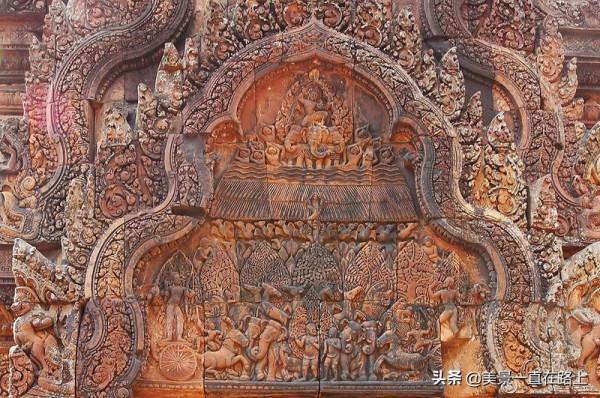 意象裡的吳哥3—女王宮，午後綻放的紅色玫瑰