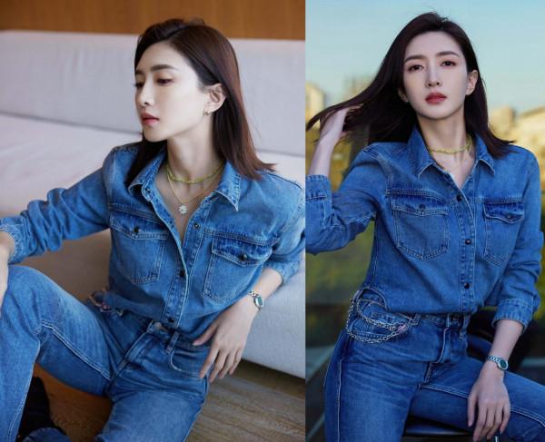 秋冬女明星牛仔褲穿搭示例：江疏影颯酷，曾黎嫵媚，劉令姿前衛