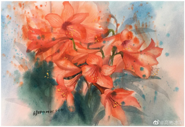 川美畢業的水彩大師，筆下繽紛的花卉、極致的風景靜物，張張迷人