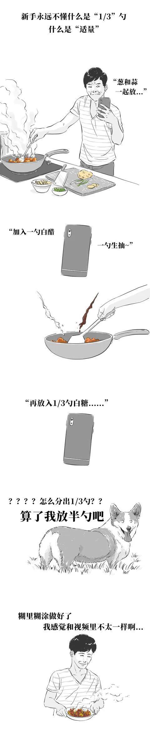 漫畫:做飯教學最讓人頭疼的詞彙:1/3勺,適量,少許...... 漫畫:做飯教學最讓人頭疼的詞彙:1/3勺,適量,少許......