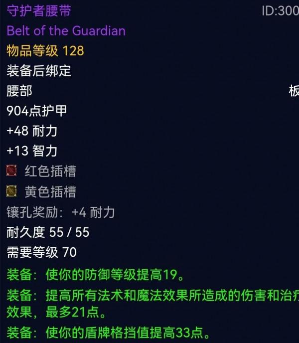 Tbc防騎單刷斯坦索姆之腰帶選擇