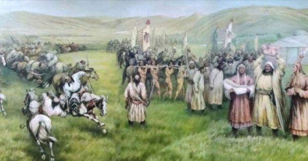 成吉思汗一看此人射箭，立即說：我把妹妹和女兒嫁給你，不要聘金